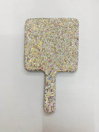 Square Ceramic Rhinestone Hand Mirror M0430