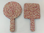 Square Ceramic Rhinestone Hand Mirror M0430