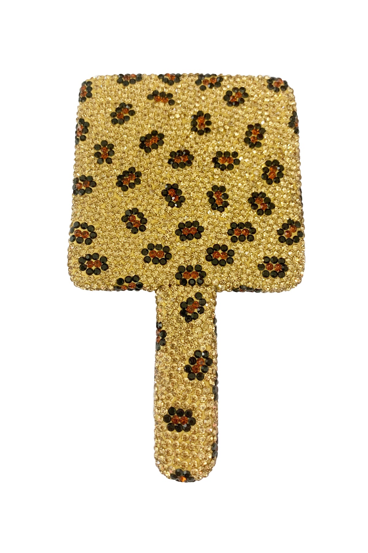Square Ceramic Rhinestone Hand Mirror M0430