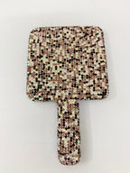 Square Ceramic Rhinestone Hand Mirror M0430