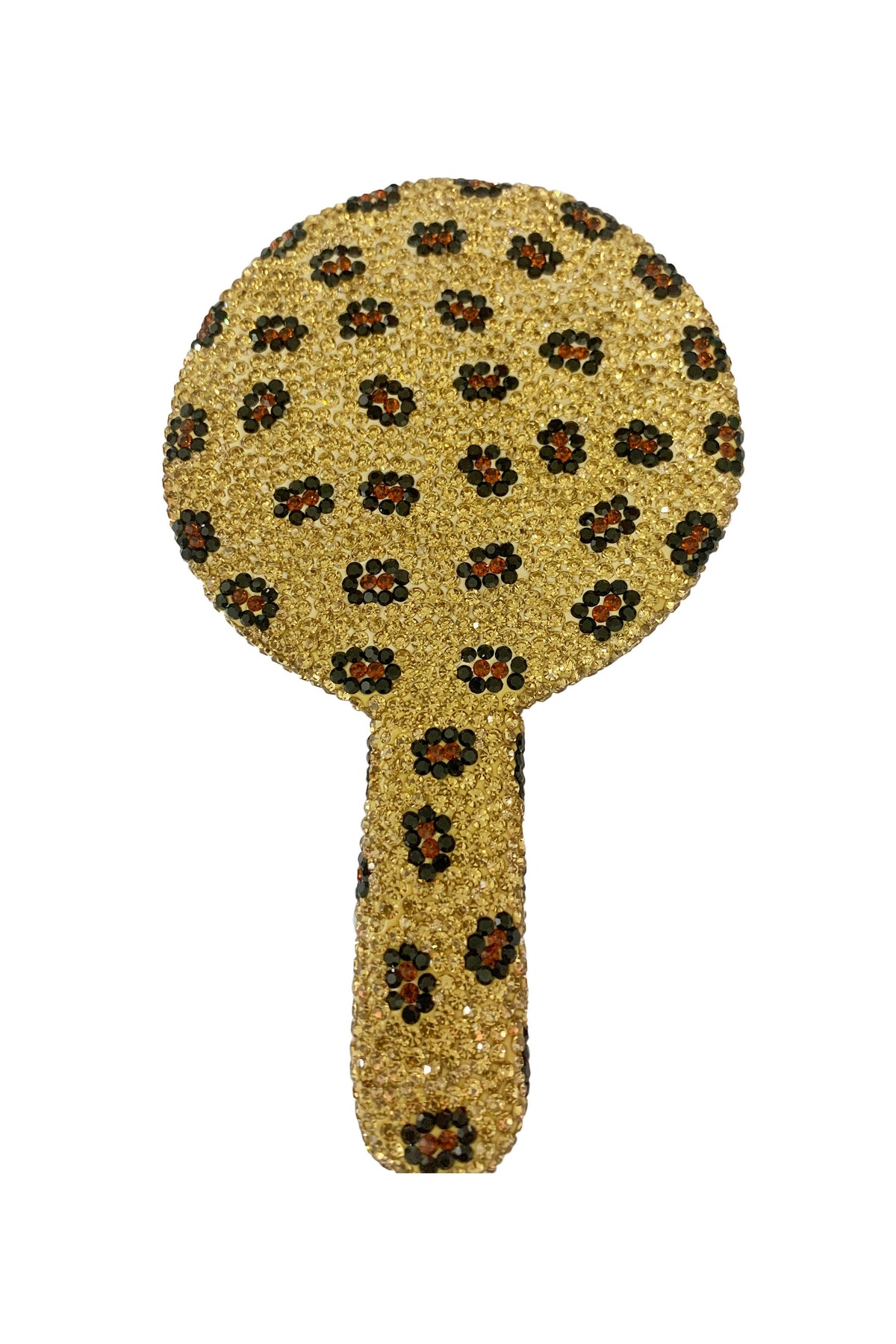 Circle Ceramic Rhinestone Hand Mirror M0436