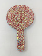 Circle Ceramic Rhinestone Hand Mirror M0436