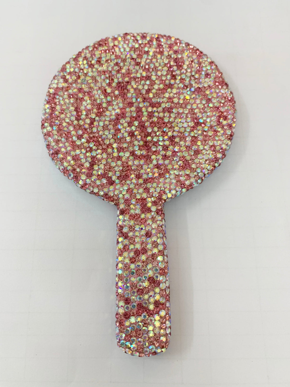 Circle Ceramic Rhinestone Hand Mirror M0436