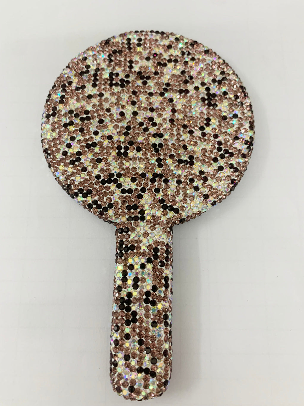 Circle Ceramic Rhinestone Hand Mirror M0436