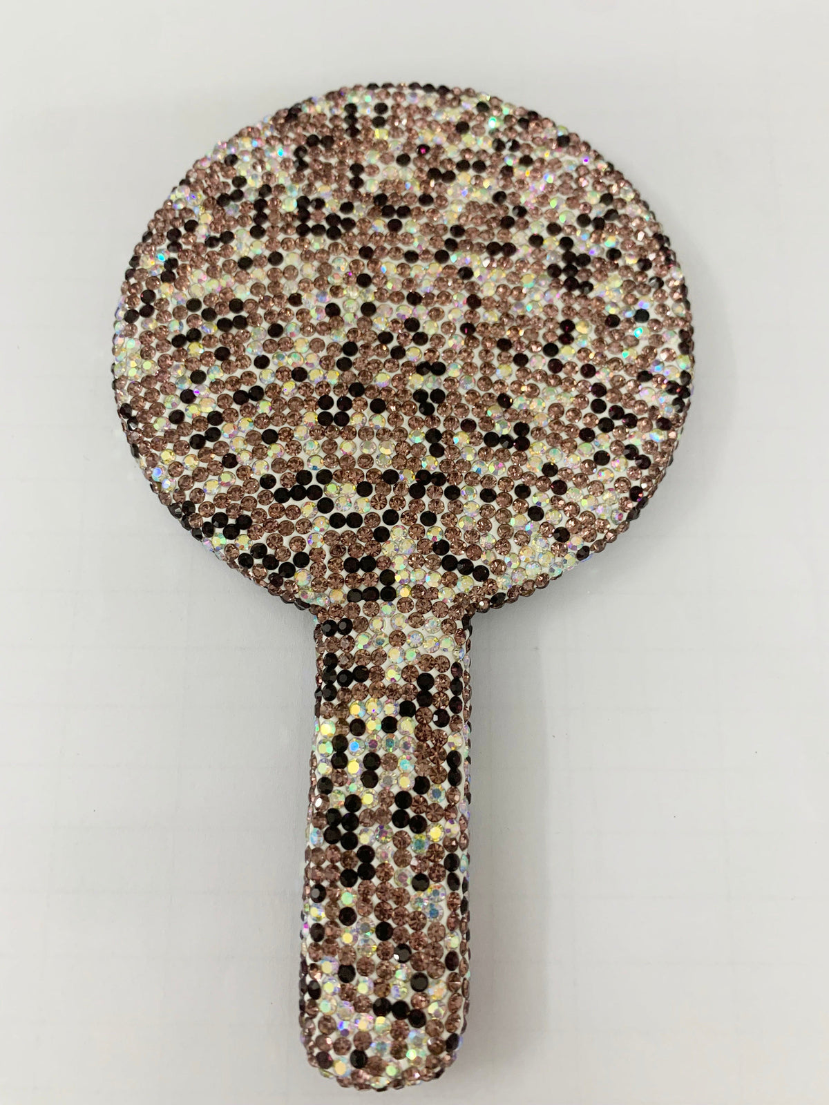 Circle Ceramic Rhinestone Hand Mirror M0436