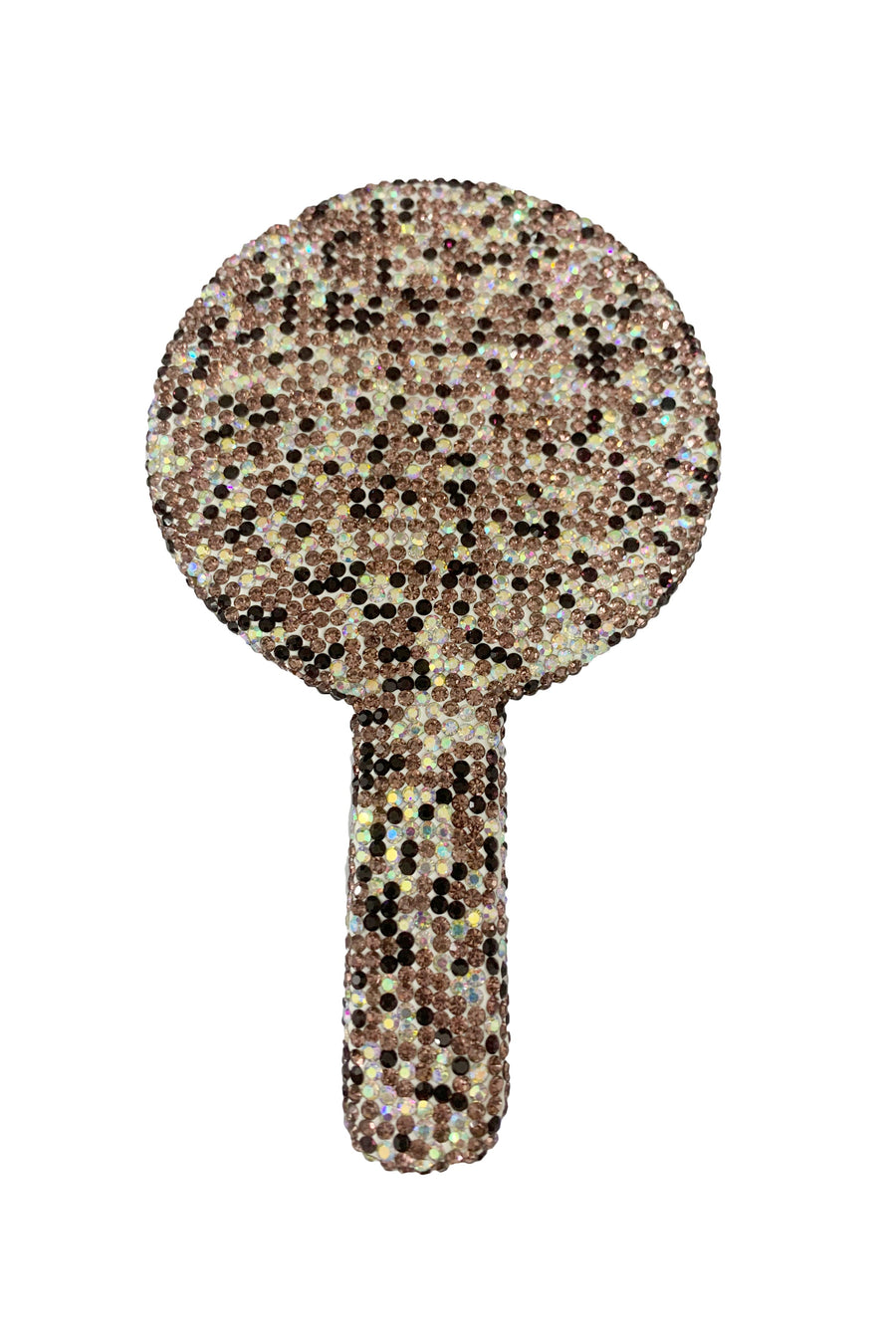 Circle Ceramic Rhinestone Hand Mirror M0436