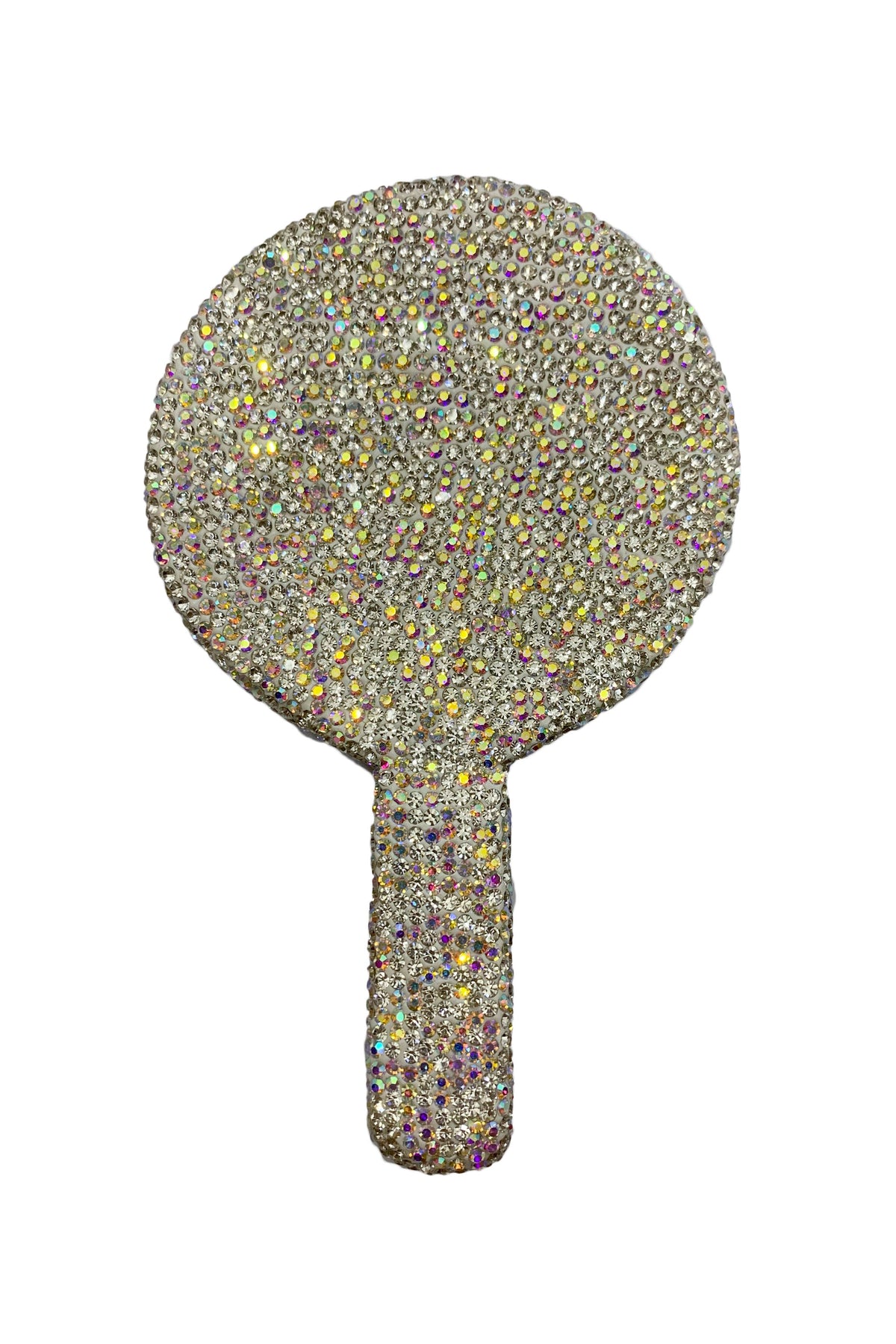 Circle Ceramic Rhinestone Hand Mirror M0436