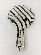 Circle Ceramic Rhinestone Hand Mirror M0436