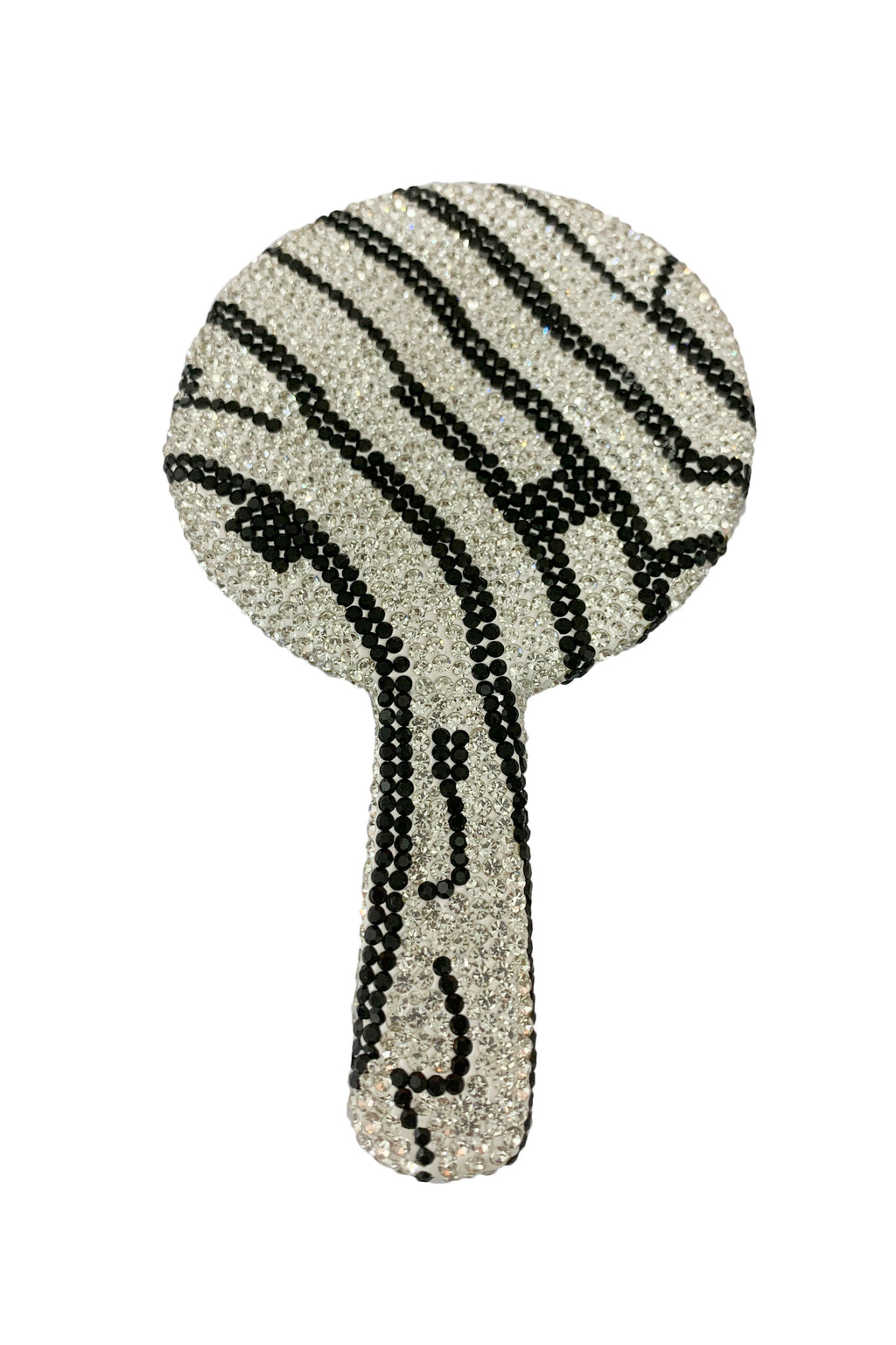 Circle Ceramic Rhinestone Hand Mirror M0436