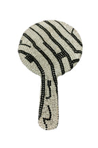 Circle Ceramic Rhinestone Hand Mirror M0436