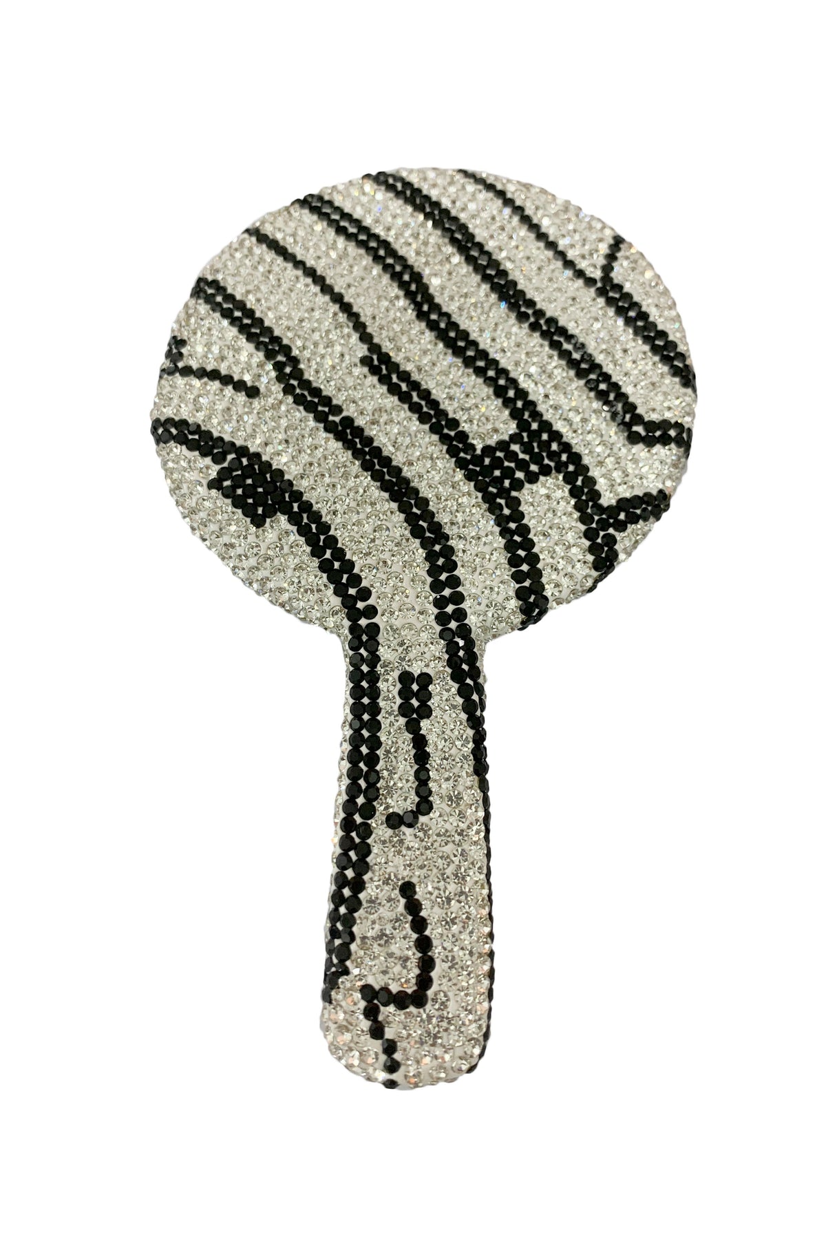 Circle Ceramic Rhinestone Hand Mirror M0436