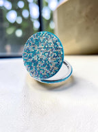 Round Ceramic Rhinestone Folding Makeup Mirror M0449