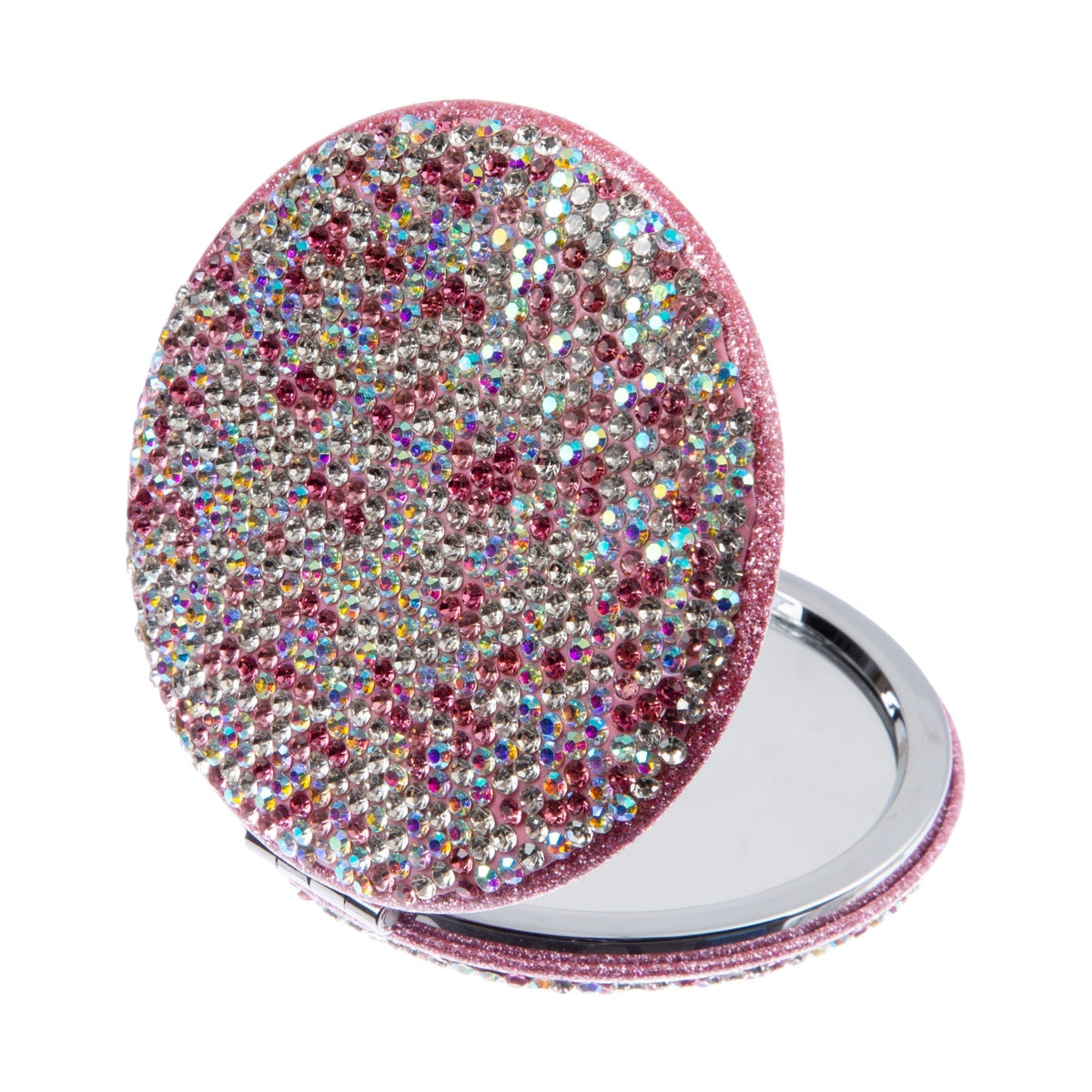 Round Ceramic Rhinestone Folding Makeup Mirror M0449 - view 5