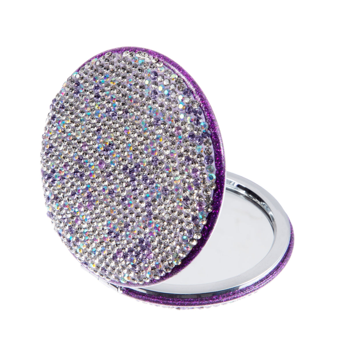 Round Ceramic Rhinestone Folding Makeup Mirror M0449 - view 7