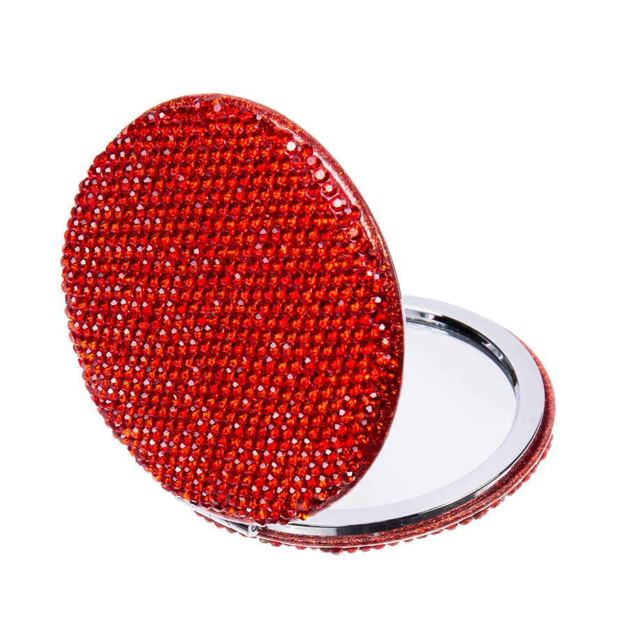 Round Ceramic Rhinestone Folding Makeup Mirror M0449