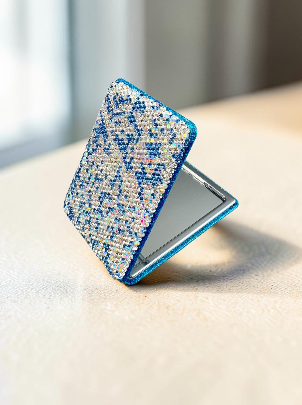 Ceramic Rhinestone Folding Makeup Mirror M0453