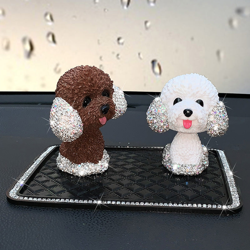Car Accessories - Ceramic Rhinestone Poodle Decor MIS0664