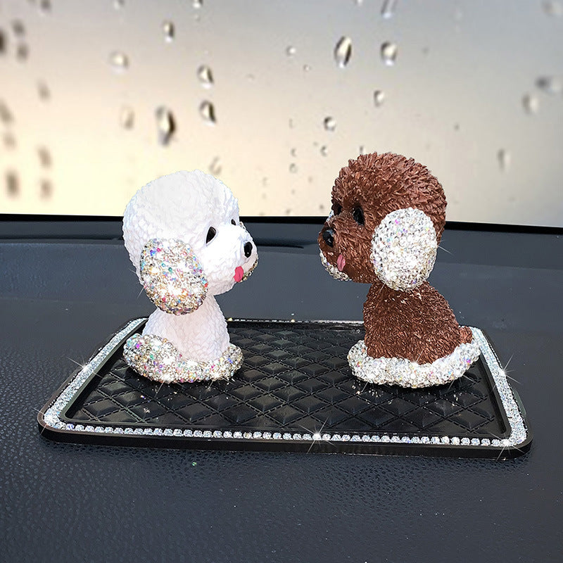 Car Accessories - Ceramic Rhinestone Poodle Decor MIS0664