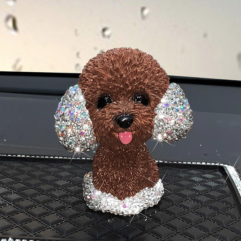 Car Accessories - Ceramic Rhinestone Poodle Decor MIS0664