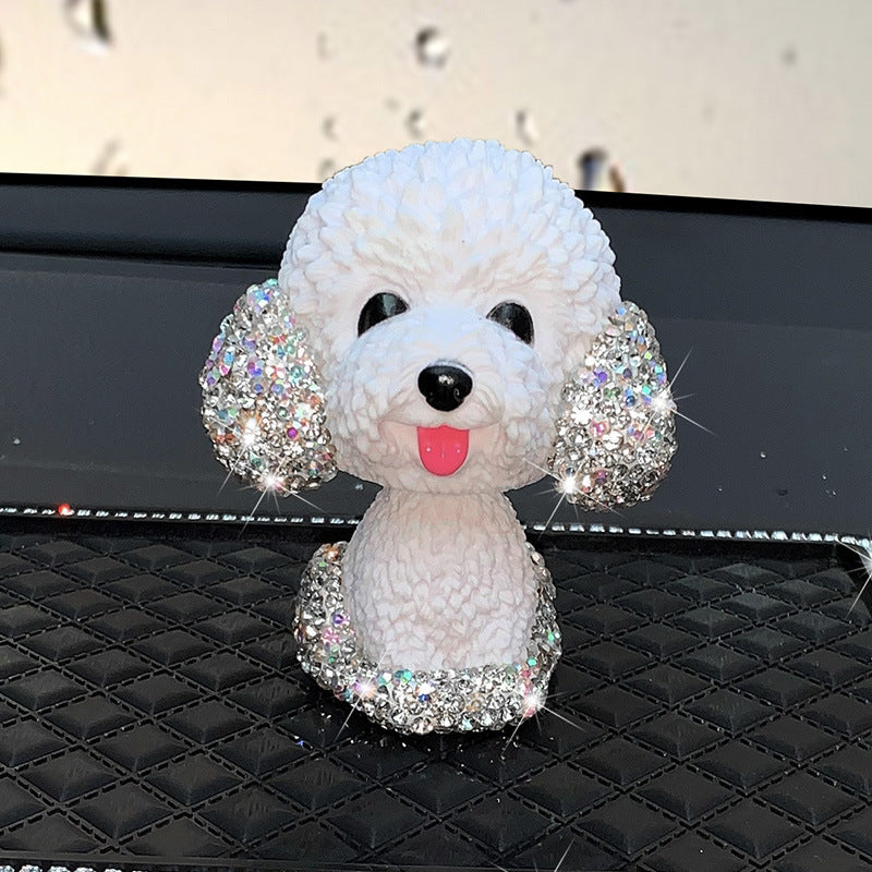 Car Accessories - Ceramic Rhinestone Poodle Decor MIS0664