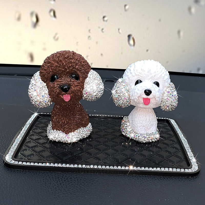 Car Accessories - Ceramic Rhinestone Poodle Decor MIS0664
