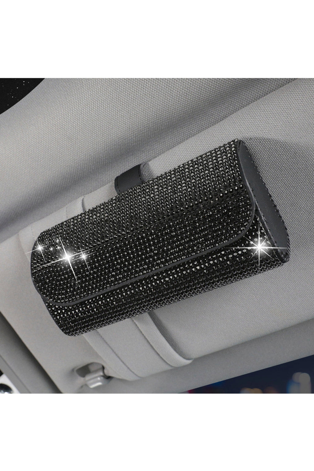 Car Accessories - Rhinestone Car Sun Visor Glasses Storage MIS0669