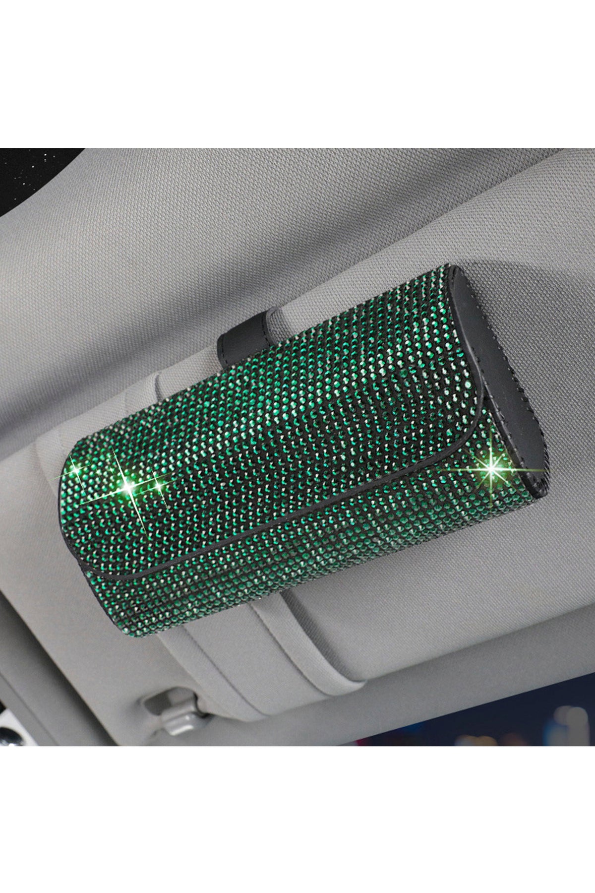 Car Accessories - Rhinestone Car Sun Visor Glasses Storage MIS0669