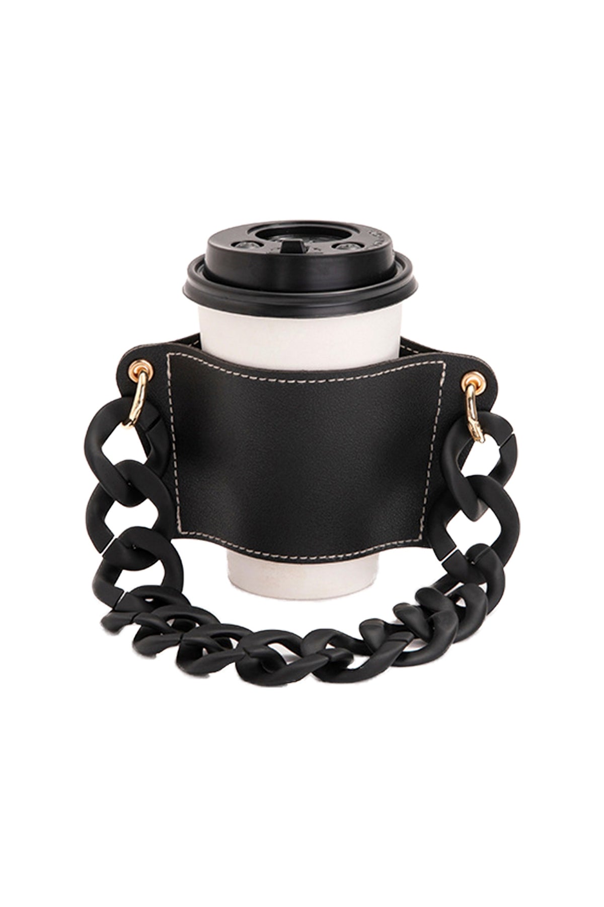 PU Leather Acrylic Chain Cup Holder MIS0914