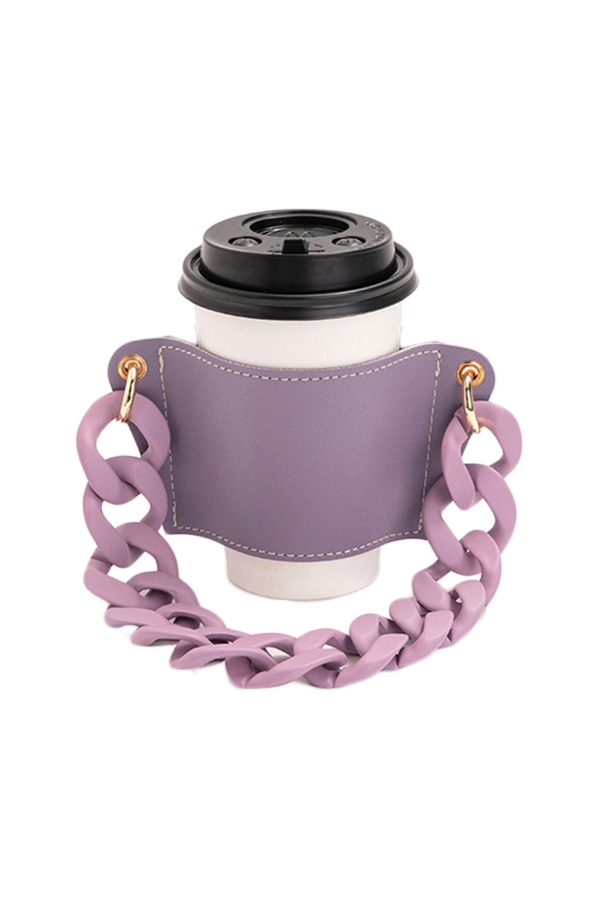 PU Leather Acrylic Chain Cup Holder MIS0914