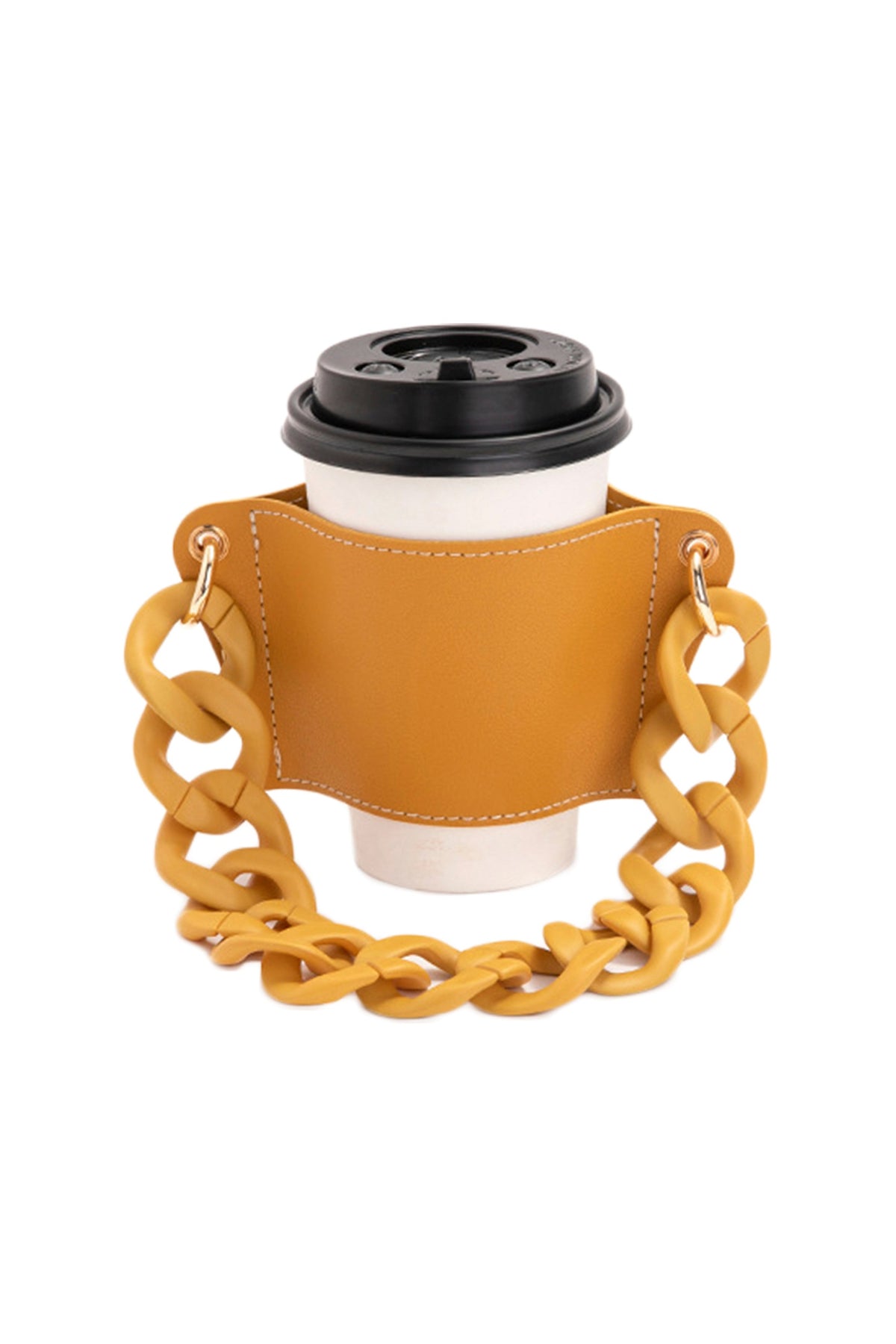 PU Leather Acrylic Chain Cup Holder MIS0914