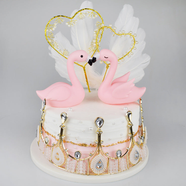 Heart Pearl Birthday Cake Decoration MIS0939