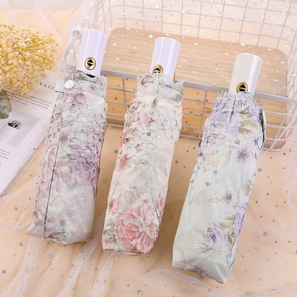 Floral Embroidered Lace Sunscreen Folding Umbrella MIS0947 – view 3