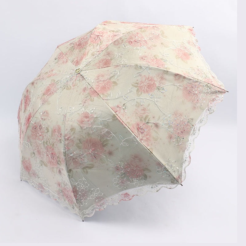 Floral Embroidered Lace Sunscreen Folding Umbrella MIS0947 – view 2