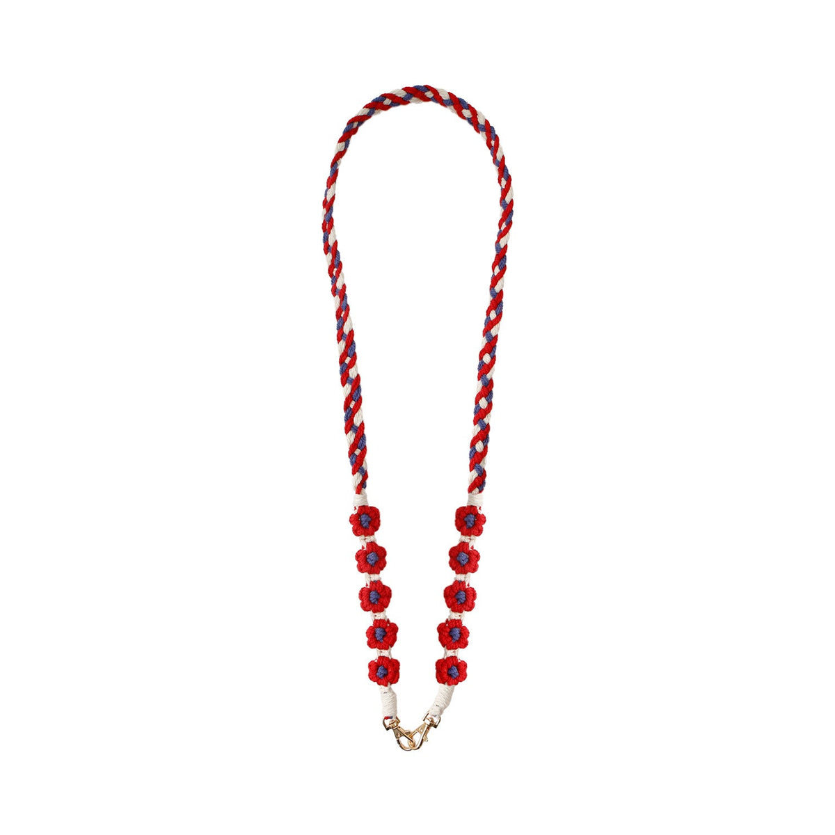 Floral Cotton Thread Crossbody Lanyard MIS0949-Red