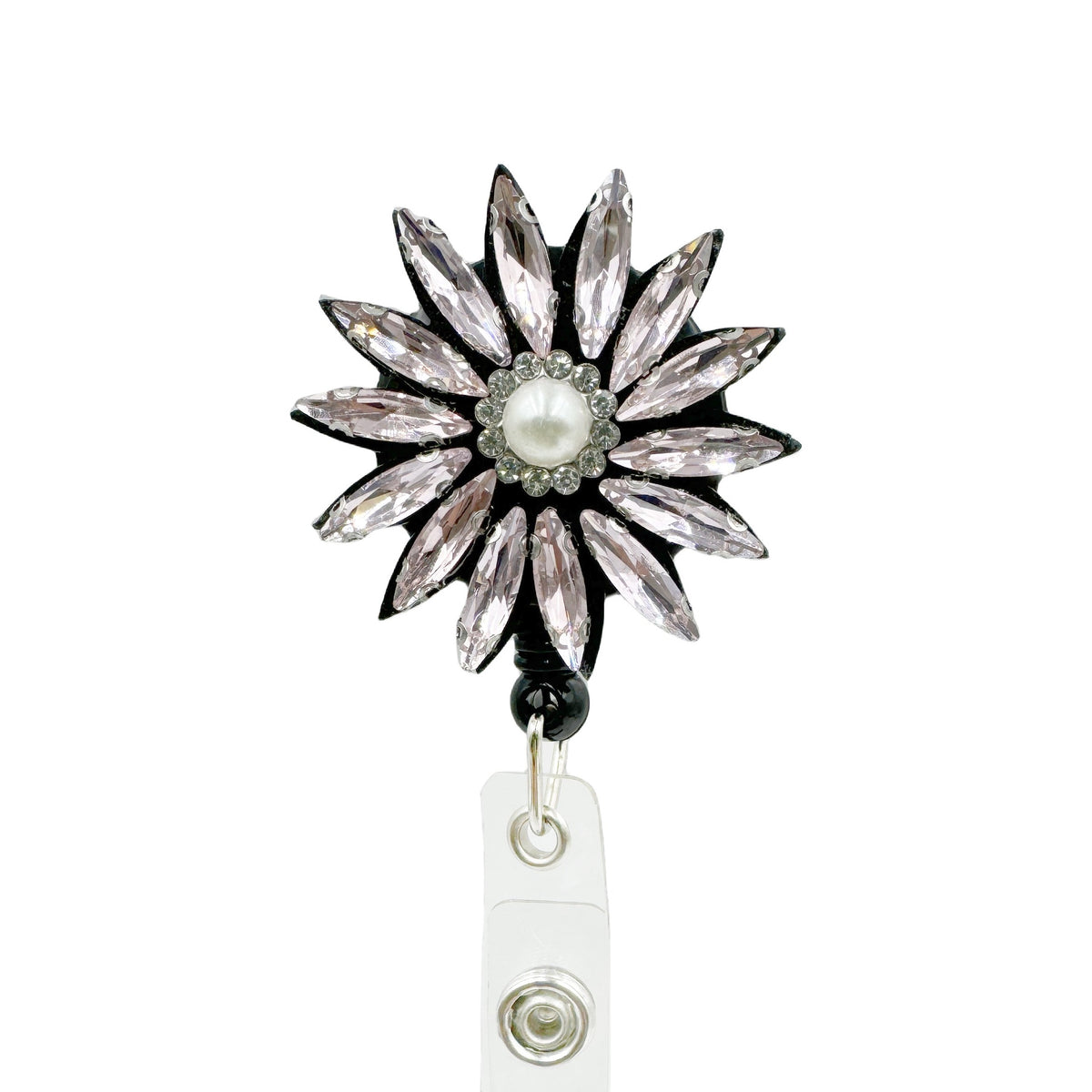 Flower Rhinestone Badge Holder Buckle MIS1007