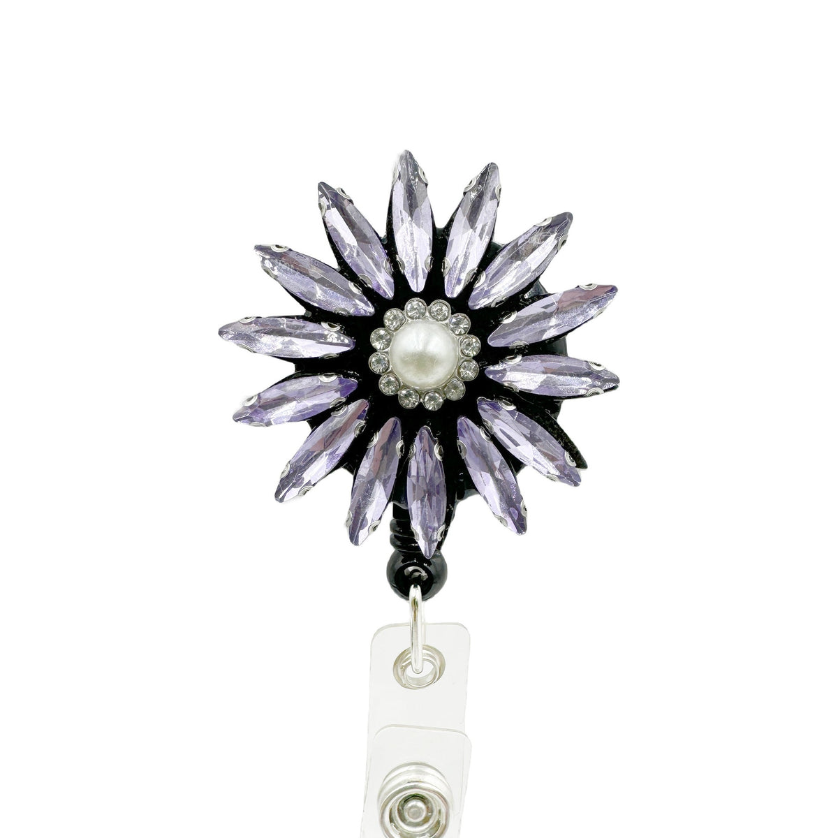 Flower Rhinestone Badge Holder Buckle MIS1007