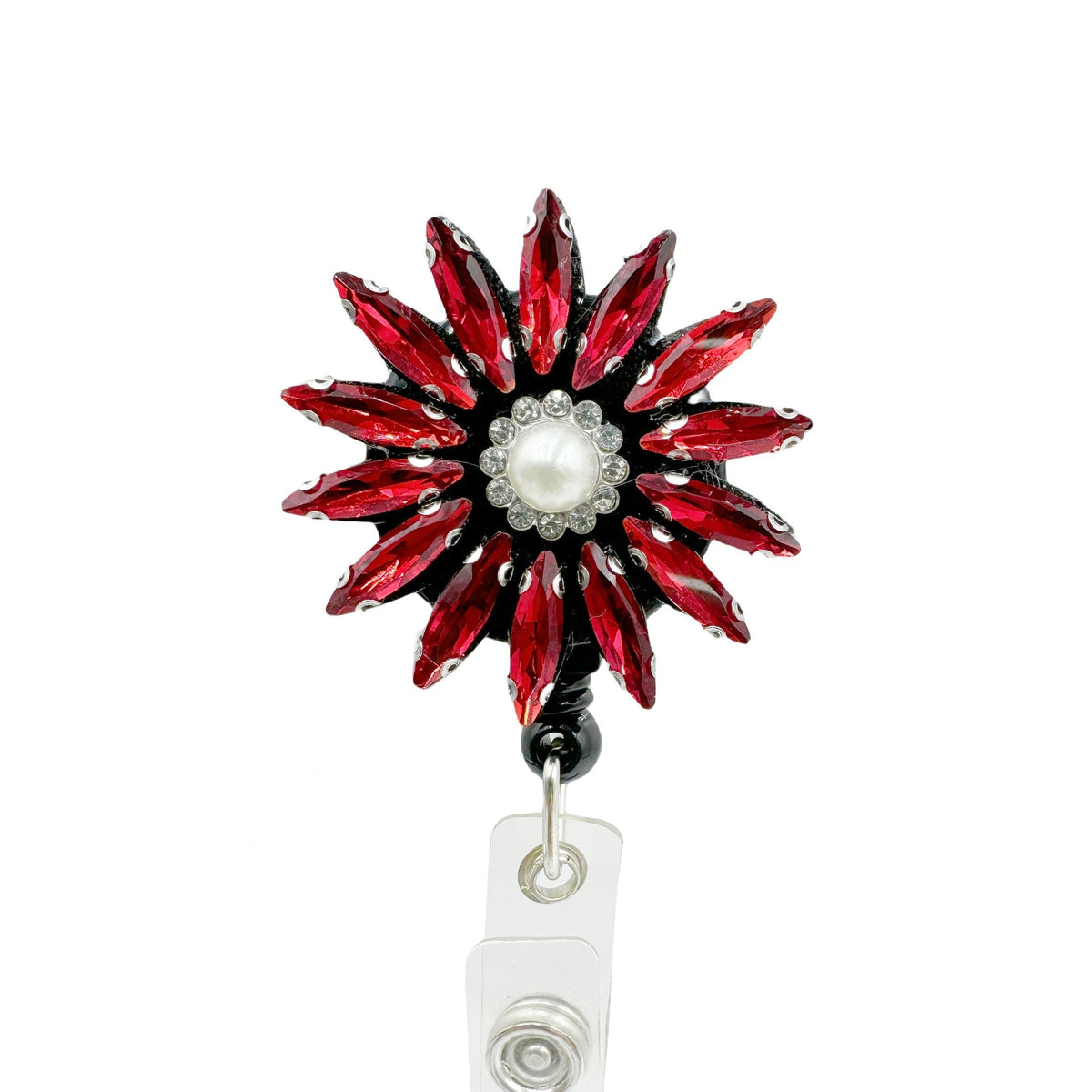 Flower Rhinestone Badge Holder Buckle MIS1007