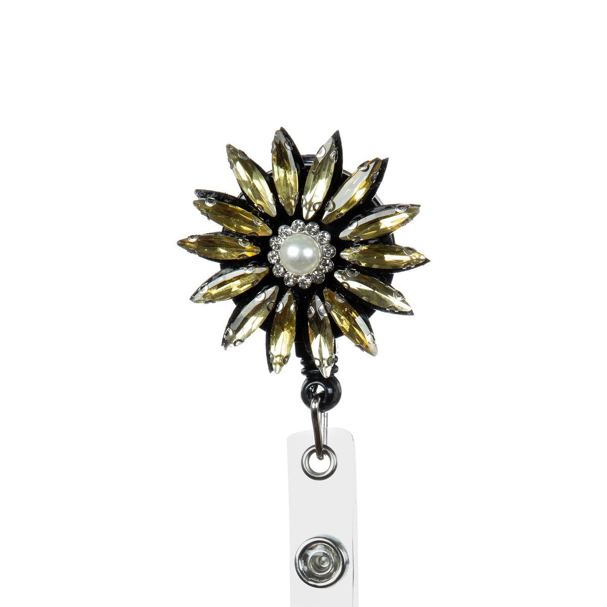 Flower Rhinestone Badge Holder Buckle MIS1007