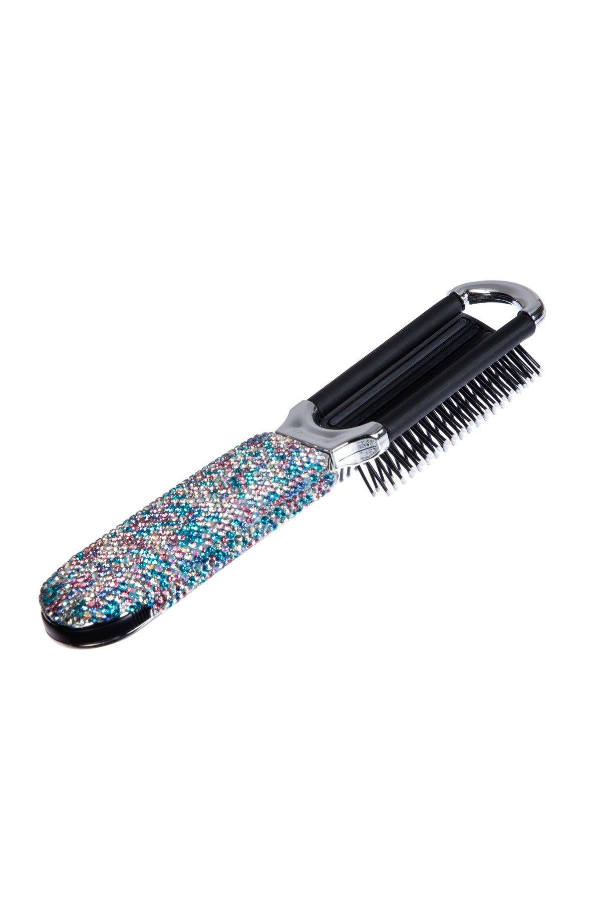 Ceramic Rhinestone Compact Foldable Travel Hair Brush And Mirror MIS1009 - view 9