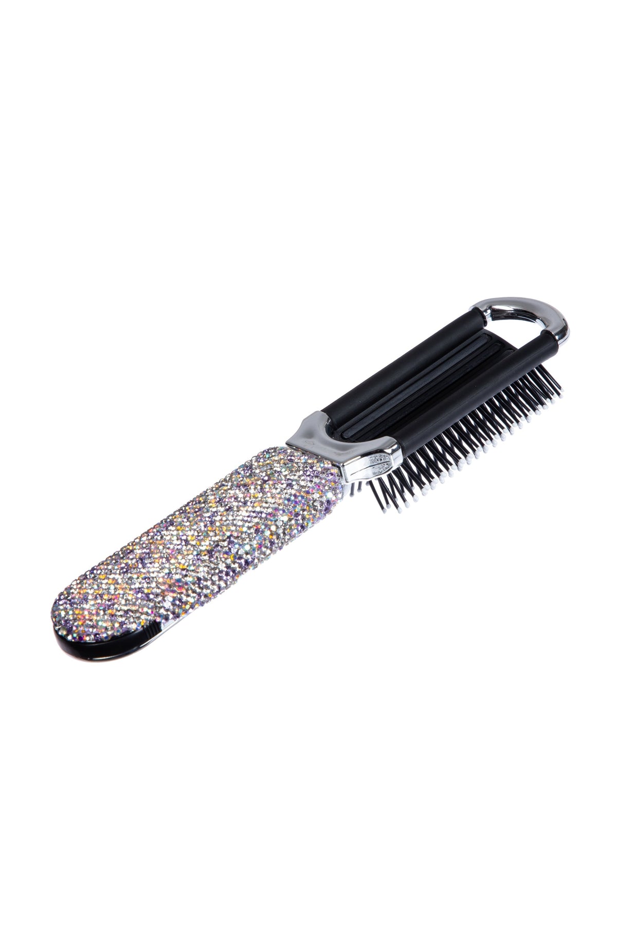 Ceramic Rhinestone Compact Foldable Travel Hair Brush And Mirror MIS1009 - view 4