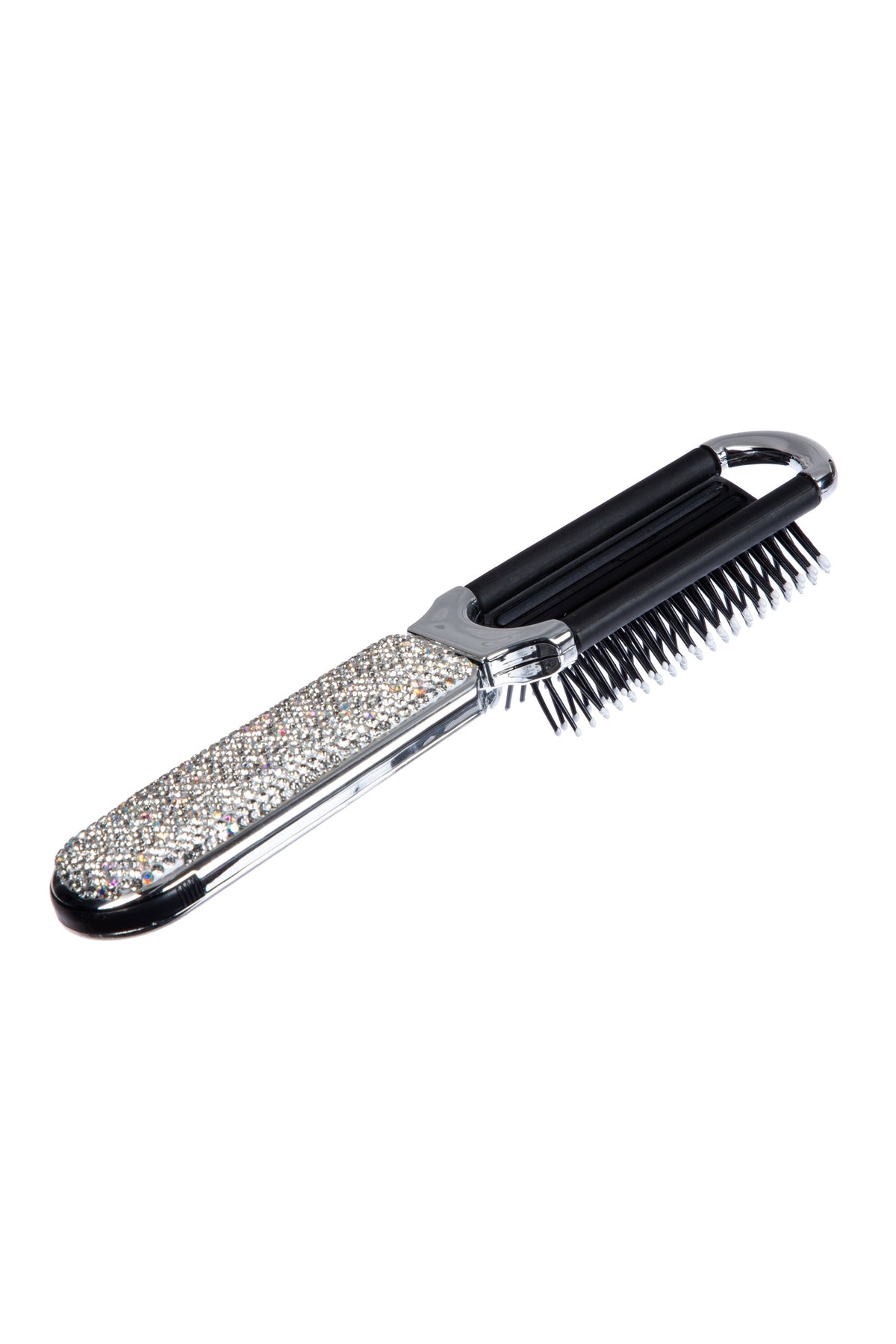 Ceramic Rhinestone Compact Foldable Travel Hair Brush And Mirror MIS1009 - view 6