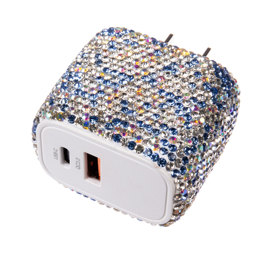 Ceramic Rhinestone USB-C & USB Dual-Port Wall Charger MIS1022