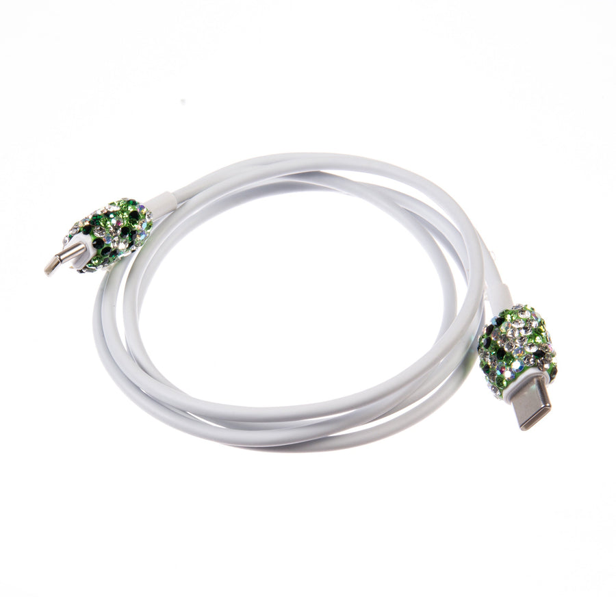 Ceramic Rhinestone USB-to-USB-C Charging Cable MIS1024
