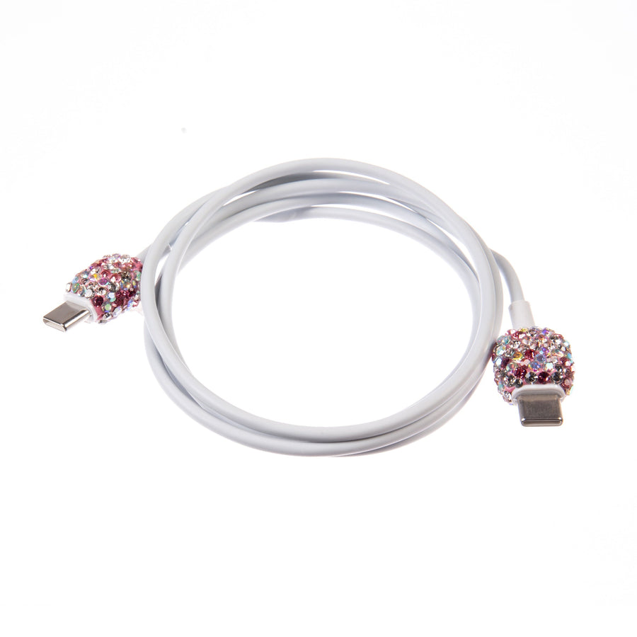Ceramic Rhinestone USB-to-USB-C Charging Cable MIS1024