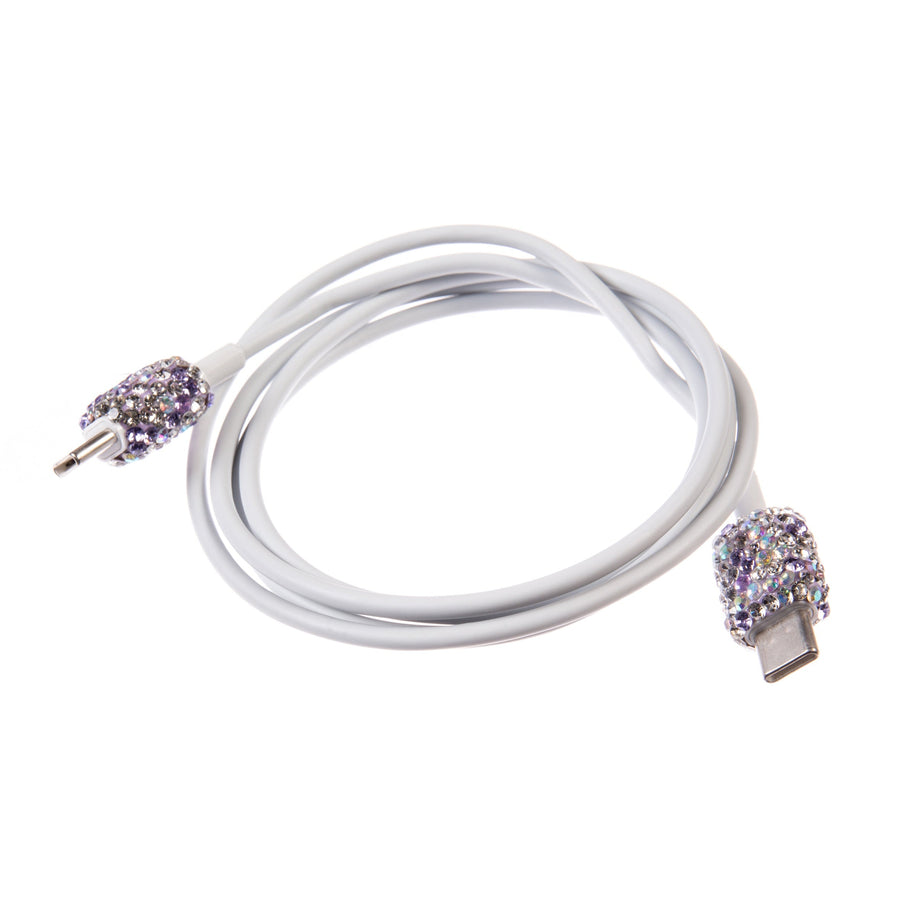 Ceramic Rhinestone USB-to-USB-C Charging Cable MIS1024
