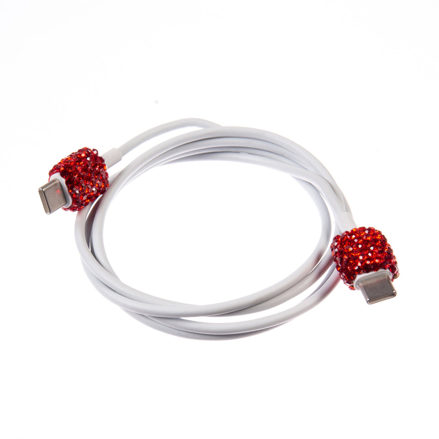 Ceramic Rhinestone USB-to-USB-C Charging Cable MIS1024
