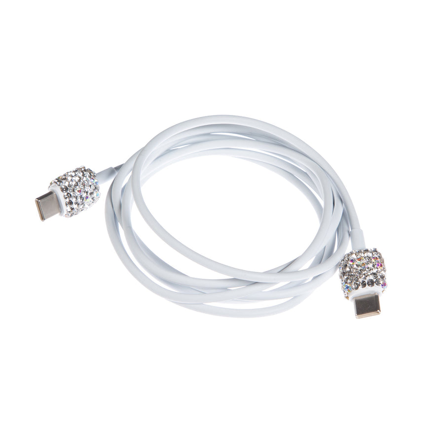 Ceramic Rhinestone USB-to-USB-C Charging Cable MIS1024