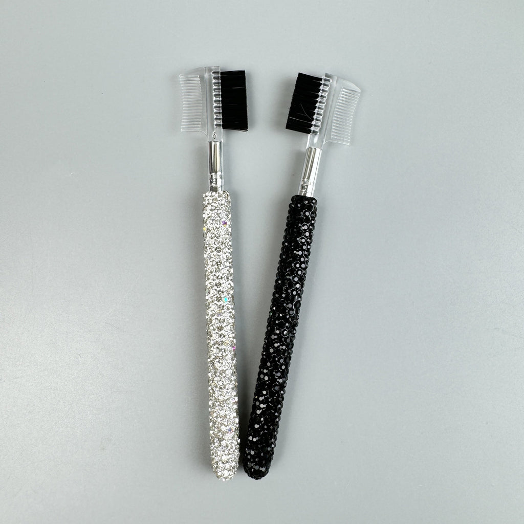 Ceramic Rhinestone Makeup Brow Comb and Brush MIS1037