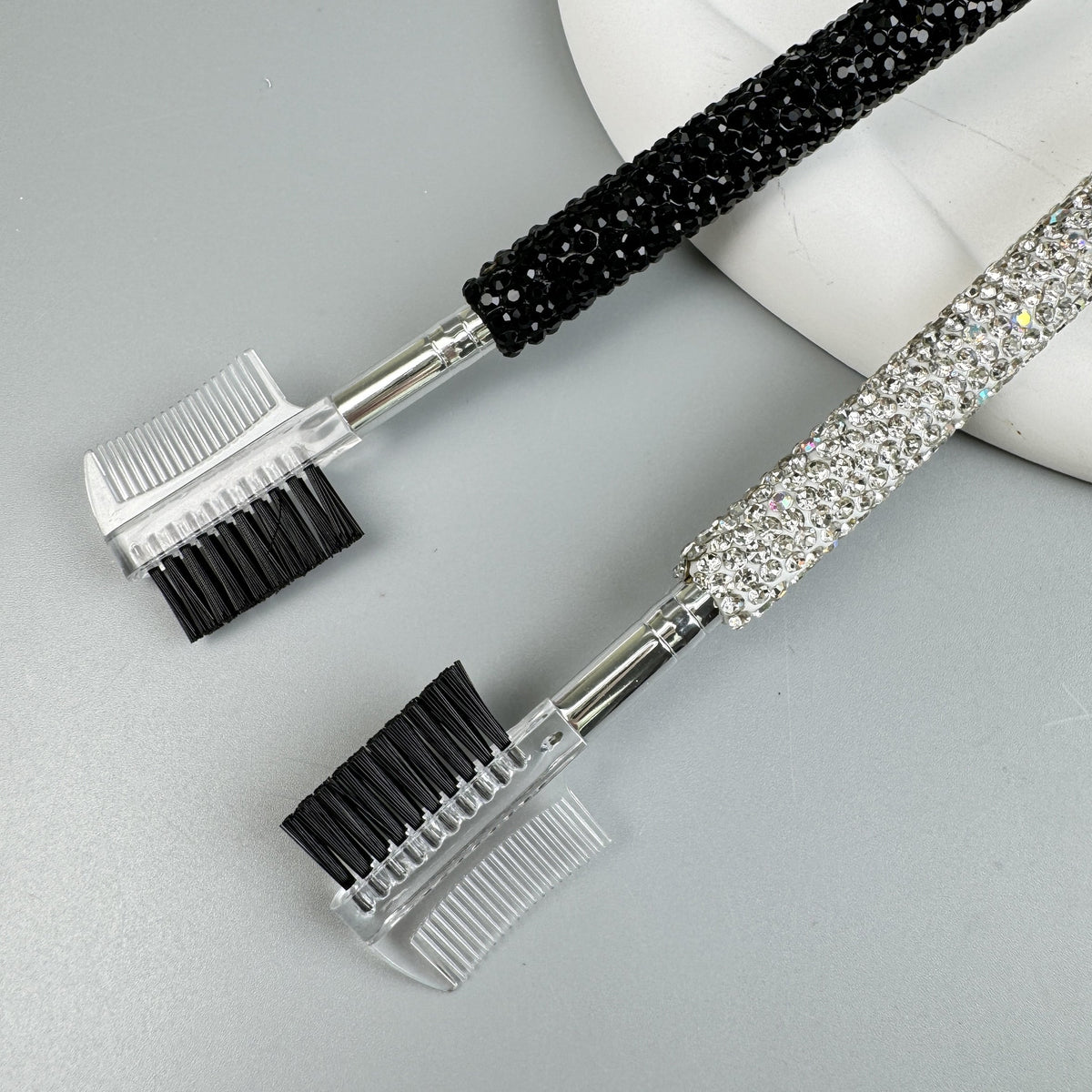 Ceramic Rhinestone Makeup Brow Comb and Brush MIS1037