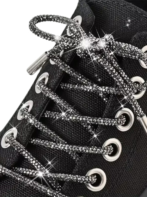 Rhinestone Round Tube Shoelace 140CM MIS1053